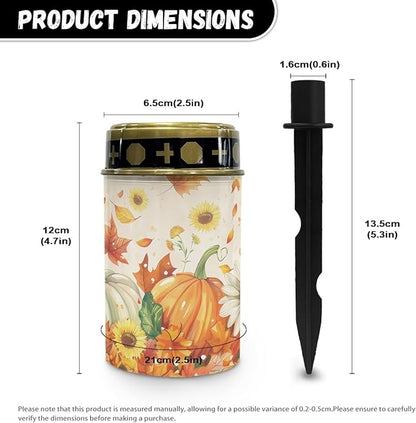 Autumn Fall Pumpkin Outdoor Solar Lights,4 Pieces Solar Stake Lights Waterproof Solar Garden Lights Landscape Lighting Solar Pathway Lights Solar