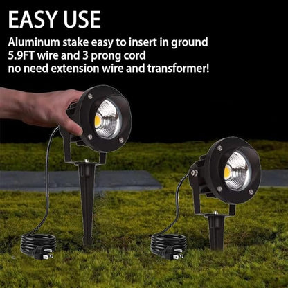 LED Outdoor Spot Lights,120V Landscape Lighting Outdoor Spotlight With Plug Cord , 2700K-6500K Stepless Dimmable Landscape Light with Timer and Remote for Yard Garden Pathway flag (20W, Pack, 2)