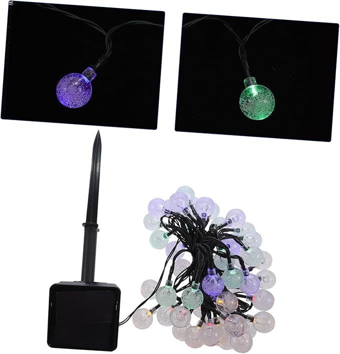 VILLCASE 1 Set LED Solar String Lights Bubble Beads Patio Decor Saving Outdoor Fairy Lights for Garden Courtyard | Lumora