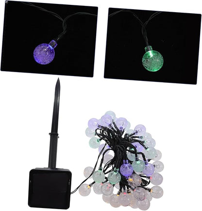 VILLCASE 1 Set LED Solar String Lights Bubble Beads Patio Decor Saving Outdoor Fairy Lights for Garden Courtyard Balcony and Durable
