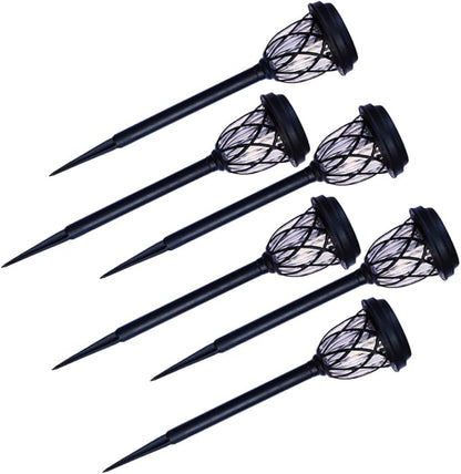 6pcs Waterproof Solar Garden Lights LED Yard Pathway Lamps Warm White Outdoor Landscape Lighting for Patio Lawn Walkway Decor