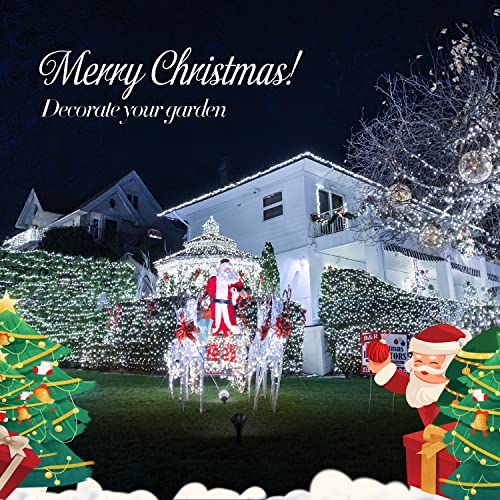 JMEXSUSS 200 LED Cool White Net Lights for Bushes, 9.8 ft x 6.6 ft Christmas Net Lights Outdoor Mesh Light Connectable with Remote Plug in for Christmas Tree Garden Bush Decor
