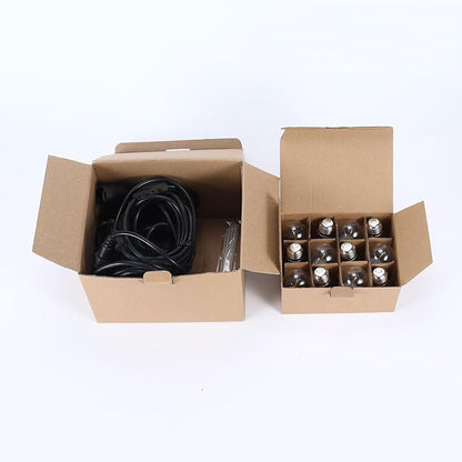 25FT LED Outdoor Patio String Lights.IP65 Water Proof Strand with 12 Shatterproof Bulbs.UL Listed Heavy-Duty Christmas Lights.Outside Hanging Lights for Patio,Balcony,Garden,Yard,Party.