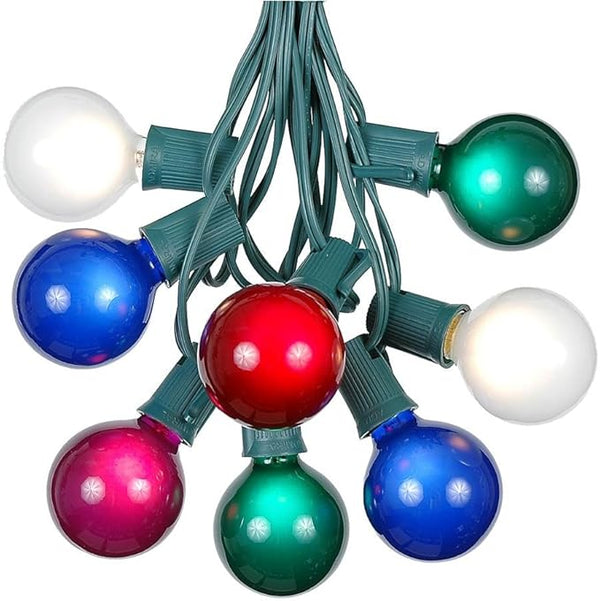 100 Foot G50 Outdoor Patio String Lights with 125 Multi Globe Bulbs – Indoor Outdoor String Lights – Market Bistro | Lumora