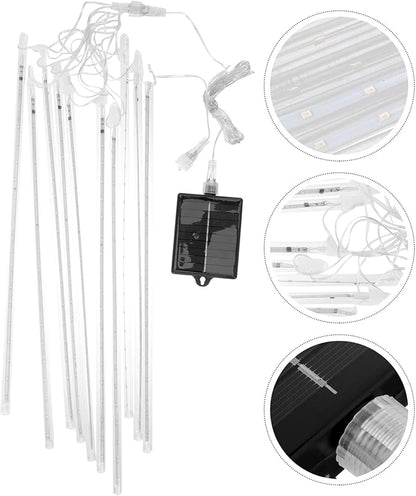 Veemoon 1Set Solar Meteor Shower Lights Outdoor Decorative Lighting with Tubes Each for Weddings Christmas Parties Energy Saving Atmosphere Light with Remote