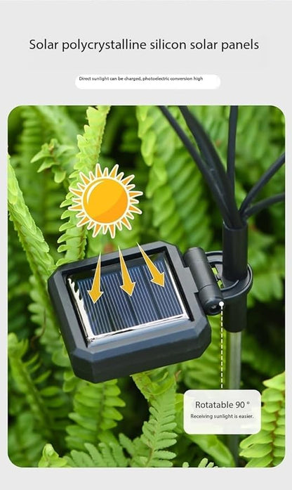 Generic Firefly Solar Lights Outdoor LED Waterproof Solar Powered Pathway Lights for Garden, Patio, Yard, 8 Head Warm White (4), Black