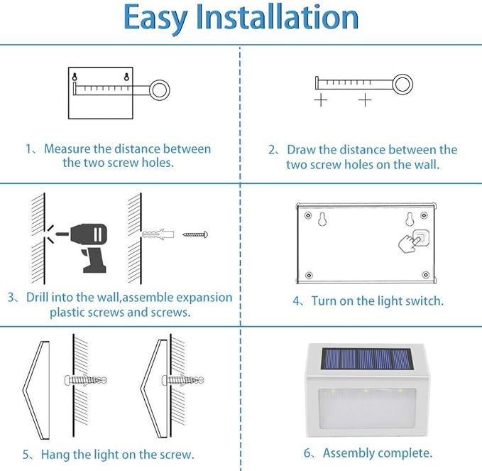 Solar Lights for Steps Deck Solar Stair Light Outdoor Waterproof Stainless Steel LED Fence Light for Garden Patio | Lumora