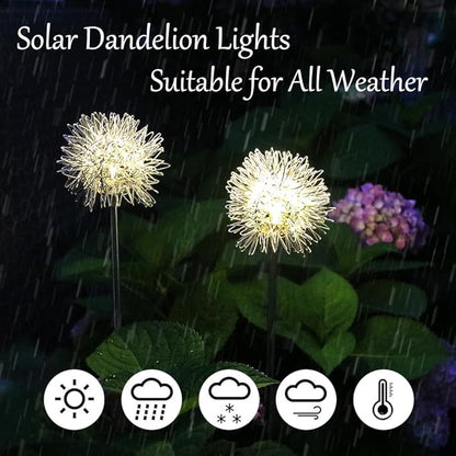 GUOCHENG Dandelion Solar Garden Lights, 4 Pack Solar Metal Dandelion Light, Waterproof Firefly Lights Outdoor for Garden Patio Yard Pathway, Gifts for Women Mother's Day(4pack)