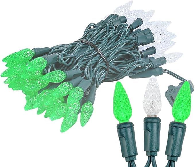 Novelty Lights 24FT 70 LED C6 LED Christmas String Lights, Outdoor Christmas Tree Commercial Grade LED String | Lumora