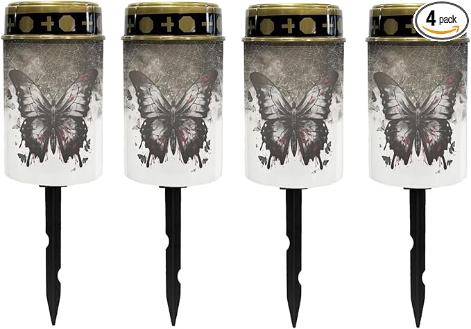 Black Butterfly Outdoor Butterfly Solar Lights Solar Pathway Lights Waterproof Solar Walkway Lights Solar Powered Lantern Landscape Lights Flameless Light