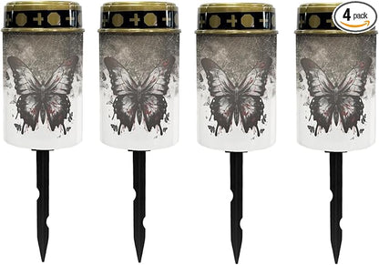 Black Butterfly Outdoor Butterfly Solar Lights Solar Pathway Lights Waterproof Solar Walkway Lights Solar Powered Lantern Landscape Lights Flameless Light