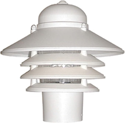 Solus Nautical Outdoor Post Top Light – Bollard Fixture for 3" Pole with LED Bulb, Black or White Finish, Non-Corrosive, Made in USA (White, Cool White (4000K), Single Pack)