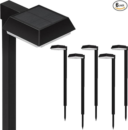 Bobcat Solar Pathway Lights Super Bright 300 lumens with 2-in-1 Warm White and Daylight Modes, Black LED Solar Lights Outdoor Waterproof for Path, Sidewalk, Driveway or Walk Way Light (6 Pack)