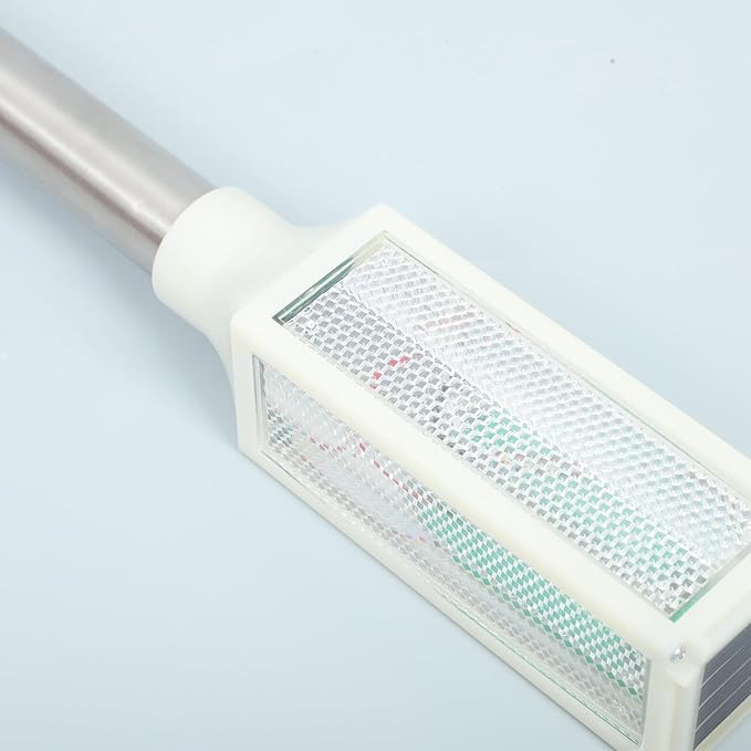 BESTonZON Solar Stake Light Outdoor Solar Pathway Lights for Patio and Garden White LED Lawn Lighting Warning Lamp for Yard and Courtyard