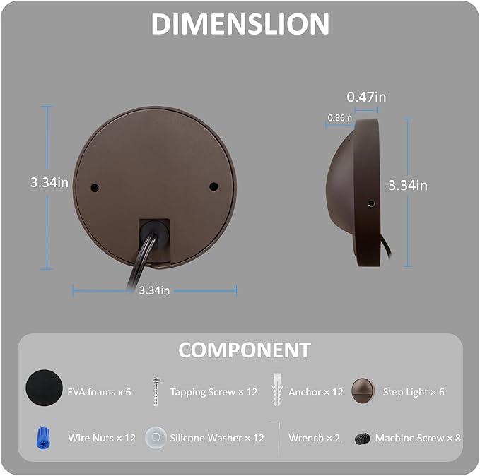 Low Voltage Deck Lights Outdoor, 12V LED Low Voltage Post Fence Stair Lights Wired Outdoor with Connector, 3W LED | Lumora