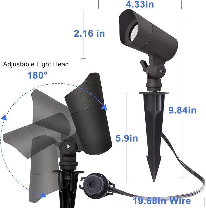 E ENERGETIC LIGHTING LED Landscape Lights with Connectors, 12V Low Voltage, Warm White 3000k, 4W, 175LM, Outdoor | Lumora