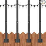 4 Pack 2.8FT String Light Poles,Light Poles for Outside String Lights,Outdoor Light Poles Metal Pole Stand for | Lumora