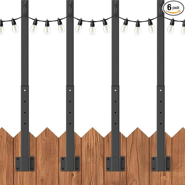 4 Pack 2.8FT String Light Poles,Light Poles for Outside String Lights,Outdoor Light Poles Metal Pole Stand for | Lumora