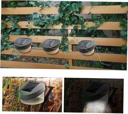 GLEAVI 4pcs Solar LED Wall Lamp Black Shell Outdoor Garden Light for Pathway Fence and Porch Decor Solar Energy Lamp