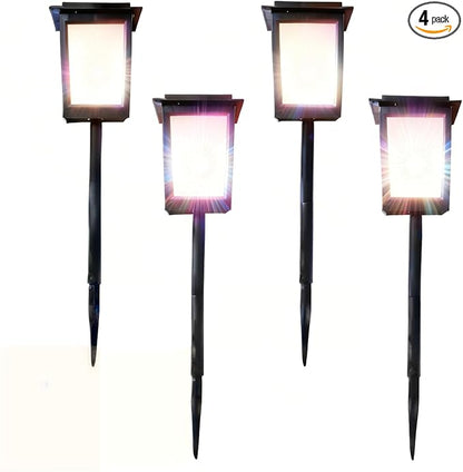 4Pack Solar Pathway Lights with Prismatic Glow