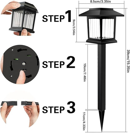 Solar Garden Lights Outdoor Waterproof，4Pcs Solar Lights Outdoor，Solar Lamps Used for Decorating Courtyards, Balconies, Terraces and Lawns