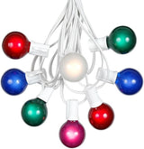 100 Foot G40 Outdoor Patio String Lights with 125 Multi Globe Bulbs Indoor/Outdoor Cafe Hanging Lights C7/E12 Base | Lumora
