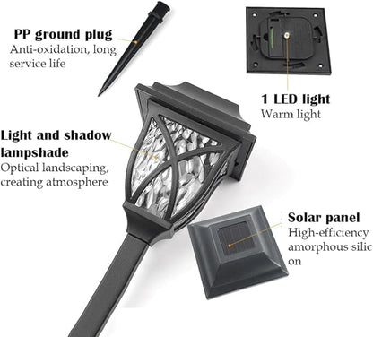 Outdoor Solar Path Lights 4 Pack Solar Garden Lights Yard Landscape Lighting IP65 Waterproof LED Garden Path Lights for Lawn Garden Terrace Walkway Cemetery