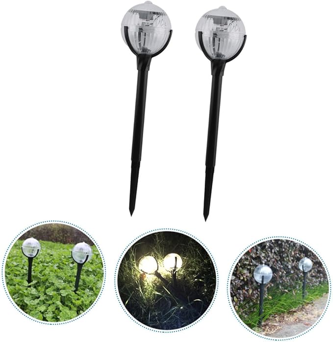 NUOBESTY 2pcs Solar Lawn Lights with LED Landscape Pathway Lights Outdoor Garden Solar Decorative Ground Lamps for Patio Yard