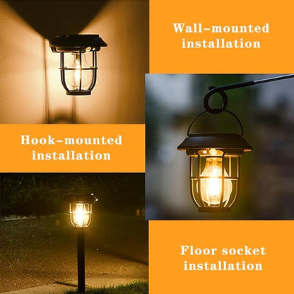 Solar Pathway Lights 2 Pack Motion Sensor, IP65 Waterproof, 120LM Warm White Tungsten Bulb for Garden Yard Lawn Decor