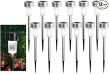 12PCS White LED Outdoor Steel Garden Solar Powered Landscape Light Lamp Yar Pathway Stake Lights | Lumora