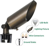 DOSHINE® Solid Brass Landscape LED Spotlights Outdoor Low Voltage Landscape Lighting AC/DC 12V Uplight Accent Light | Lumora