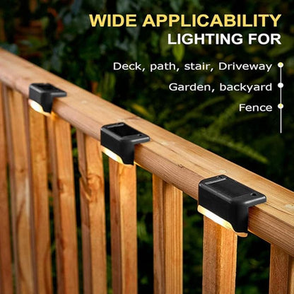 8 Pack Solar Deck Lights, Waterproof LED Solar Step Lights Warm White Light, Outdoor Fence Post Solar Lights for Stairs Fence Deck Garden Patio Yard Porch Step Pathway Decor