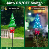 Solar Christmas Tree Garden Stake Lights 2 Pack,Outdoor Xmas Pathway Lights Christmas Decorative Yard Stake Decor | Lumora
