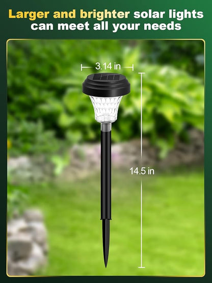 ROOR Ultra Bright Solar Lights 4 Pack, Outdoor Solar Pathway & Garden Lights, Warm White, IP67 Waterproof