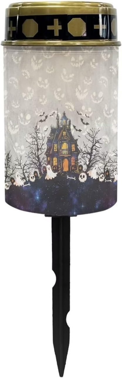 Haunted House Small Solar Lights Outdoor Halloween Garden Lights for Outside Solar Sidewalk Lights Outdoor Solar Landscape Light Solar Garden Lights Outdoor Sidewalk Lights