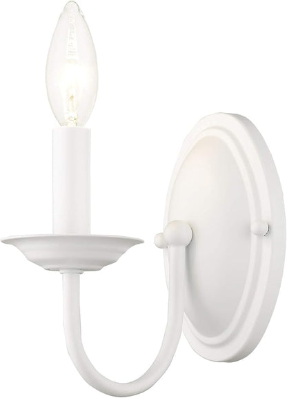 Livex Lighting 4151-03 Williamsburg 1-Light Wall Sconce, White