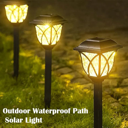 Outdoor Solar Path Lights 4 Pack Solar Garden Lights Yard Landscape Lighting IP65 Waterproof LED Garden Path Lights for Lawn Garden Terrace Walkway Cemetery