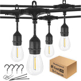 48FT Outdoor String Lights LED Heavy-Duty Waterproof Patio Lights with 16 Shatterproof Plastic 2200K Warm White | Lumora