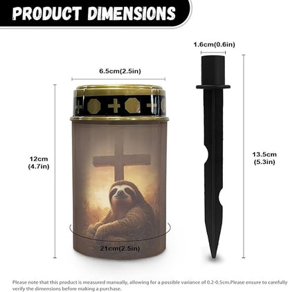 Sloth Cross Solar Grave Lights for Cemetery Outdoor Lighting Garden Led Solar Lights Portable Gifts