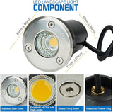 Low Voltage Landscape Lighting,LED Well Light Outdoor 12-24V AC/DC In-Ground Lights IP67 Waterproof Warm White | Lumora