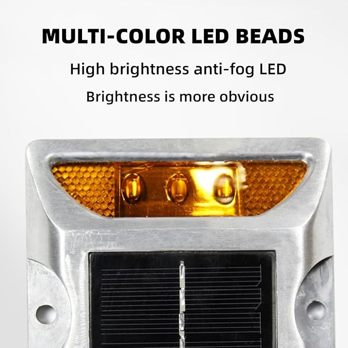 Wokyo Solar Power Road Reflector Waterproof Outdoor Warning Step Lights for Driveway Sidewalk Garden Pathway Yard | Lumora