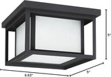Sea Gull Lighting 79039EN3-12 Hunnington Two Light Outdoor Ceiling Flush Mount Hanging Modern Light Fixture, Black | Lumora