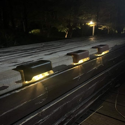 16 Pack Solar Deck Lights, The LED Lights for Outdoor, Waterproof Solar LED Lights for Deck, Step, Railing, Wall, Patio, Garden, Stair, Yard and Driveway Path (Warm White)