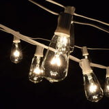 Hometown Evolution, Inc. Vintage Edison Outdoor String Lights (ST40 Clear - White Wire, 100 ft) | Lumora