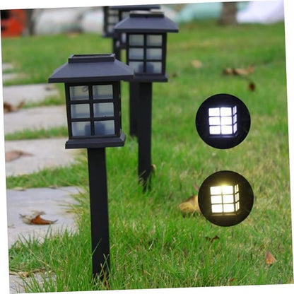 4pcs Solar Pathway Lights Solar Spike Lights for Garden Lawn Walkway Warm Led Outdoor Landscape Lighting Black