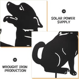 Garneck Outdoor Solar Lawn Lights - Dog Metal Garden Stake with Waterproof Solar Lantern - Decorative Yard Stakes | Lumora