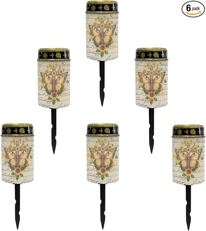 Solar Pathway Lights,Solar Lights Outdoor Waterproof Garden Stake Lights for Outside Yard Patio Solar Cross for Cemetery Landscape Lighting Flameless Warm White Pathway Lights Spotlights