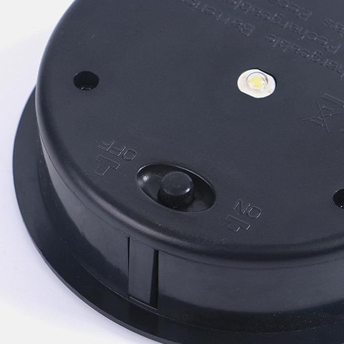 Garden Light Solar Top Replacement Round Box, Solar Replacement Top of Solar Lantern Battery Box, Solar Lights Replacement Top, Waterproof Round Solar Panel Lights