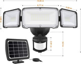 GLORIOUS-LITE Solar Security Lights 2400mAh LED Motion Sensor Light Outdoor, Rechargable 1600lm Solar Flood Light | Lumora