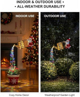 Christmas Solar Santa Watering Can Lights - Outdoor Garden Decor, Waterproof LED Pathway Patio Lights for Holiday | Lumora